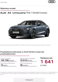 Katalog Audi | Audi A5 Limousine TFSI 110 kW S tronic | 2026-05-06T00:00:00.000Z - 2026-06-28T00:00:00.000Z