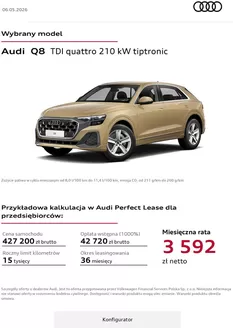 Katalog Audi | Audi Q8 TDI quattro 210 kW tiptronic | 2026-05-06T00:00:00.000Z - 2026-06-28T00:00:00.000Z