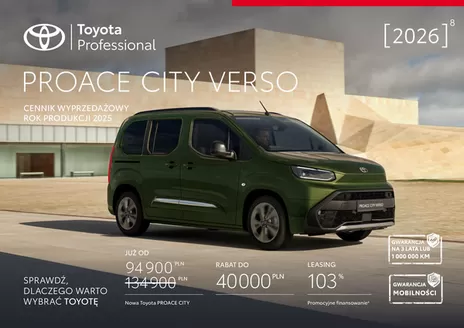 Katalog Toyota w: Kęty | Spec nowy proace city verso my25 py25 | 2026-05-09T00:00:00.000Z - 2026-12-31T00:00:00.000Z