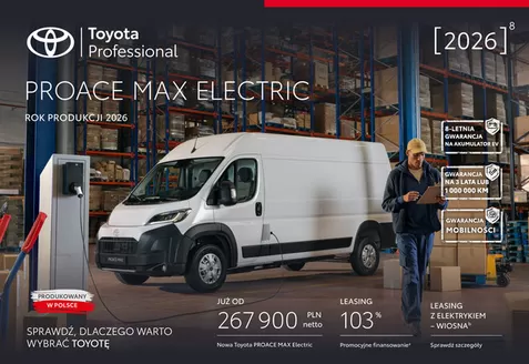 Katalog Toyota w: Jelenia Góra | Spec nowy proace max ev py26 | 2026-05-20T00:00:00.000Z - 2026-06-03T00:00:00.000Z