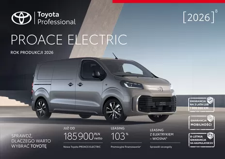 Katalog Toyota w: Jelenia Góra | Spec nowy proace ev py26 | 2026-05-20T00:00:00.000Z - 2026-06-03T00:00:00.000Z