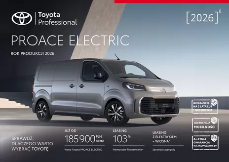 Katalog Toyota w: Maszewo | Spec nowy proace ev py26 | 2026-06-02T00:00:00.000Z - 2026-06-16T00:00:00.000Z