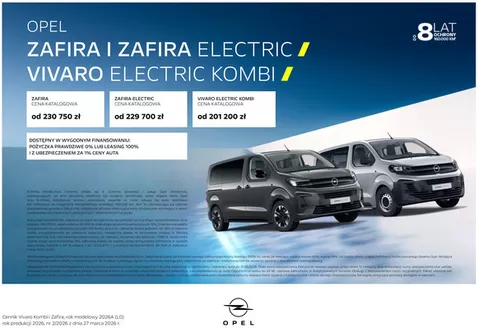 Katalog Opel w: Gołańcz | Vivaro Electric Kombi & Zafira 2026 | 2026-06-10T00:00:00.000Z - 2027-04-30T00:00:00.000Z