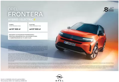 Katalog Opel w: Gołańcz | Opel Frontera Hybrid I Electric 2026 | 2026-06-10T00:00:00.000Z - 2027-04-30T00:00:00.000Z