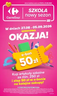 Katalog Carrefour | Gazetka Carrefour Szkolna oferta na plecaki piórniki i worki | 2026-08-14T00:00:00.000Z - 2026-09-12T00:00:00.000Z
