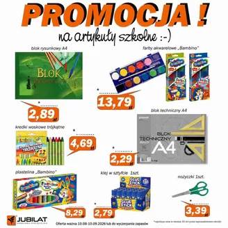 Katalog Jubilat | Promocja na artykuły szkolne | 2026-08-17T00:00:00.000Z - 2026-09-10T00:00:00.000Z