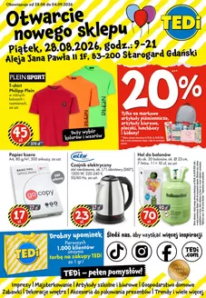 Katalog TEDi | Otwarcie Tedi w Starogardzie Gd. | 2026-08-28T00:00:00.000Z - 2026-09-04T00:00:00.000Z