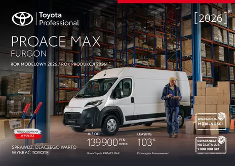 Katalog Toyota w: Tychy | Spec proace max my26 py26 furgon | 2026-08-27T00:00:00.000Z - 2026-09-10T00:00:00.000Z