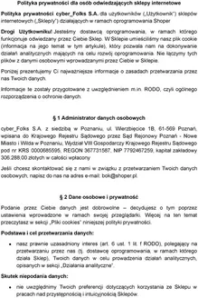 Katalog Wader w: Gdynia | Polityka prywatnosci dla osob odwiedzajacych sklepy internetowe | 2026-09-02T00:00:00.000Z - 2026-09-16T00:00:00.000Z