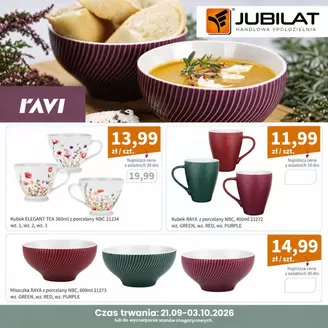 Katalog Jubilat | Od jutra ruszamy z promocyjnymi cenami na produkty marki Ravi! | 2026-09-22T00:00:00.000Z - 2026-10-03T00:00:00.000Z