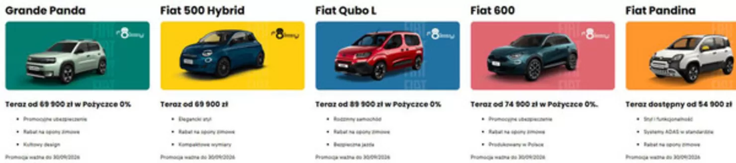 Katalog Fiat | Wszystkie promocje marki Fiat | 2026-09-29T00:00:00.000Z - 2026-09-30T00:00:00.000Z