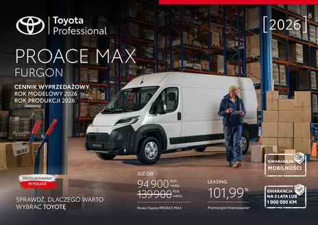 Katalog Toyota w: Sianów | Spec proace max my26 py26 furgon | 2026-01-01T00:00:00.000Z - 2026-12-31T00:00:00.000Z