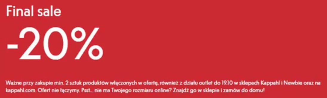 Katalog KappAhl w: Łódź | Final sale -20% | 2026-10-16T00:00:00.000Z - 2026-10-19T00:00:00.000Z