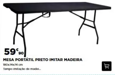 madeira - Mesa Portatil Preto