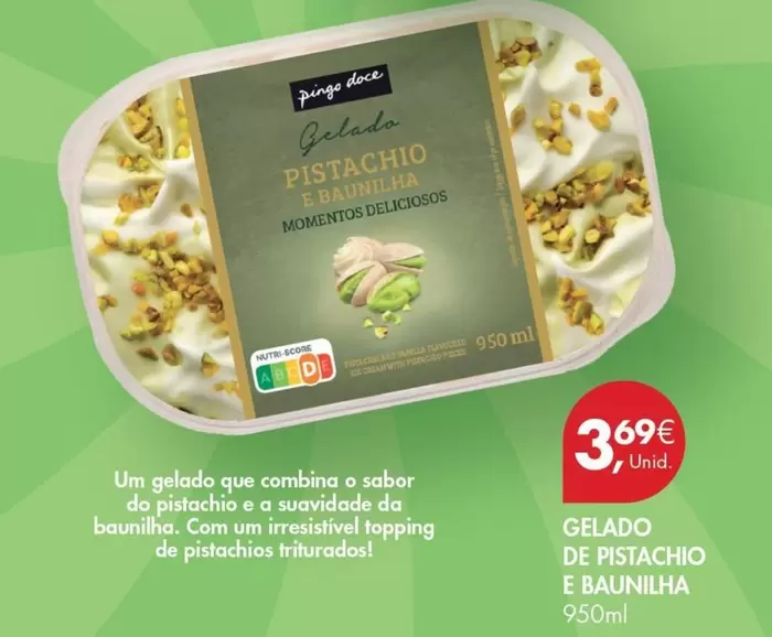 pingo doce - Gelado De Pistachio E Baunilha