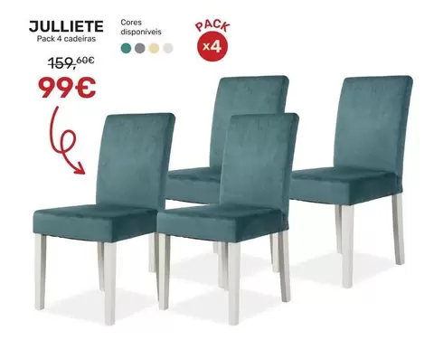 Julliete Pack 4 Cadeiras 