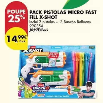 Pack Pistolas Micro Fast Fill X-shot