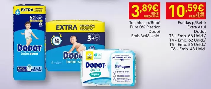 Dodot - Toallitas P/Bebé Pure 0% Piastico