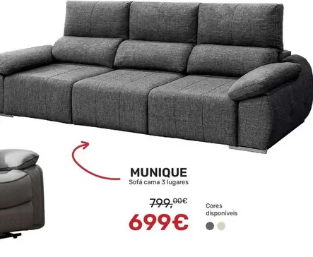Munique - Sofá Cama 3 Lugares