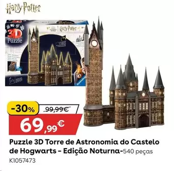 Ravensburger - Harry Potter - Puzzle 3d Torre De Astronomia Do Castelo De Hogwarts - Edi�?o Noturna Com 540 Pe�as