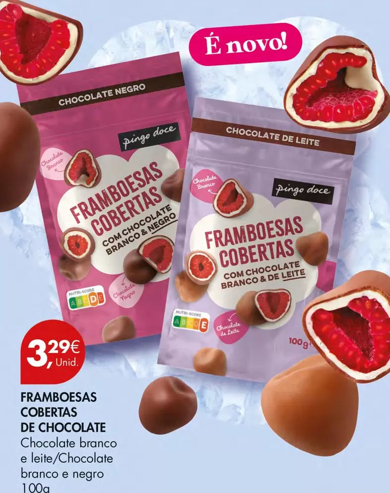 pingo doce - Framboesas Cobertas De Chocolate