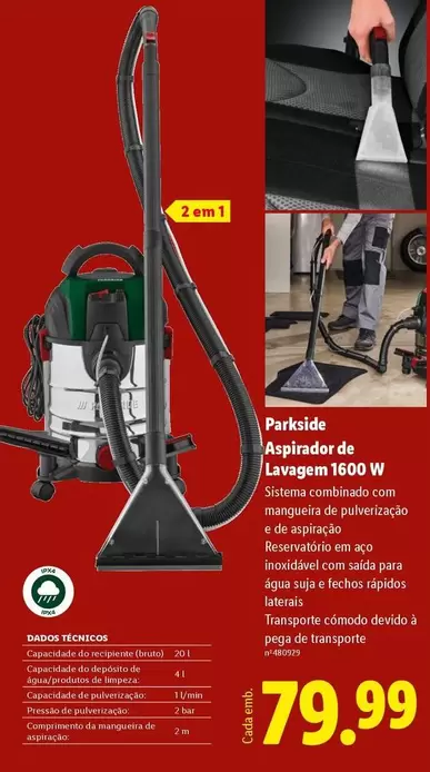 parkside - Aspirador De Lavagem