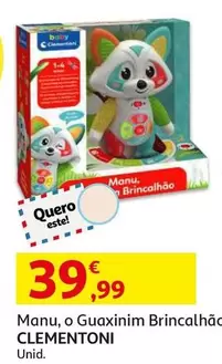 Clementoni - Manu, O Guaxinim Brincalhao