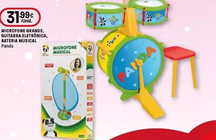 Panda - Microphone Grande, Guitarra Eletronica, Bateria Musical