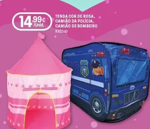 Kidz Up - Tenda Cor De Rosa, Camiao Da Policia, Camiao De Bombeiro