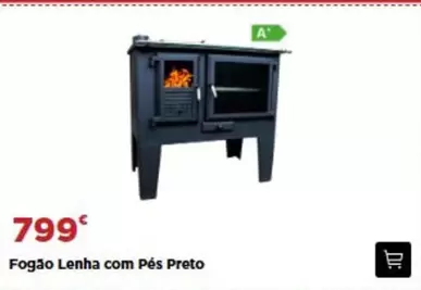 A+ - Fogão Lenha Com Pés Preto