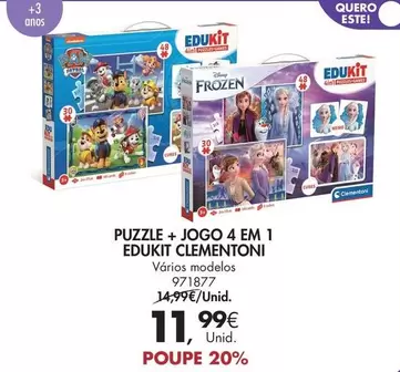 Frozen - Puzzle + Jogo 4 Em 1 EdUKIT CLEME NTONI