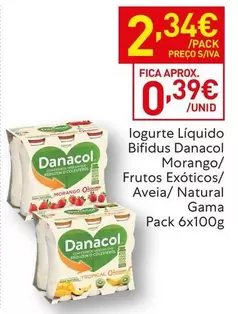 Danone - Iogurte Líquido Bifidus Danacol Morango/ Frutos Exóticos/ Aveia/ Natural