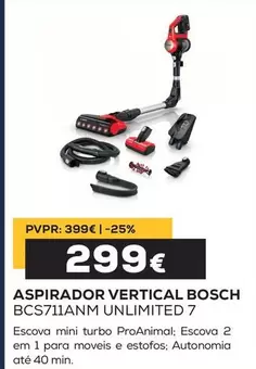 Bosch - Aspirador Vertical BCS711ANM Unlimited 7