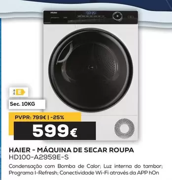 Haier - Máquina De Secar Roupa HAIER HD100-A2959E-S