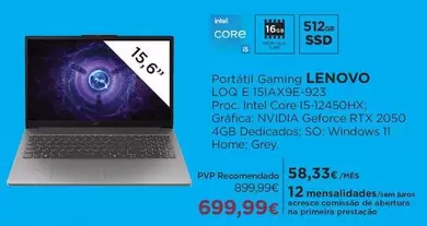 Lenovo - Portátil Gaming Loq E 15ixa9xe923