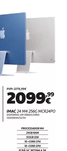 Imac 24 M4 256gb MCR24PO