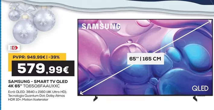 Samsung - Smart TV QLED 4K 65’’ TQ65Q6FAAUXXC