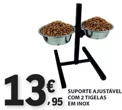 .Com - Suporte Ajustável Com 2 Tigelas Em Inox