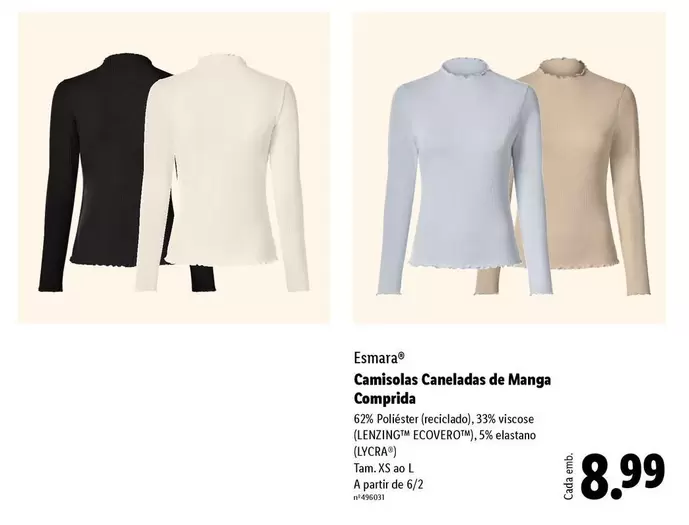 Esmara - Camisola Caneladas De Manga Comprida