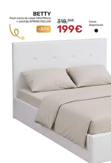 Betty Pack Cama De Casal 140x190cm + Colchão Spring Roller
