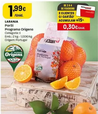 Porsi Programa Origens - Laranja