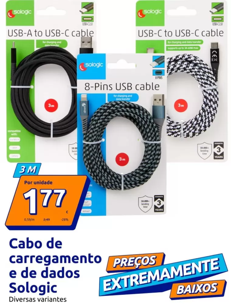 Sologic - Cabo De Carregamento E De Dados