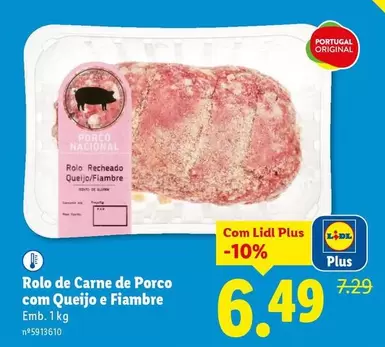 Nacional - Rolo De Carne De Porco Com Queijo E Fiambre