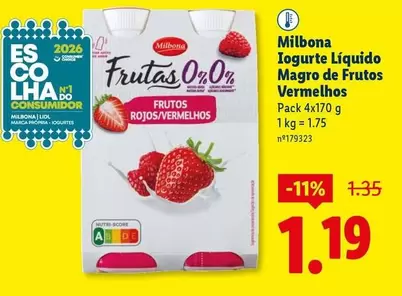 €CO+ - Milbona Iogurte Liquido Magro De Frutos Vermelhos