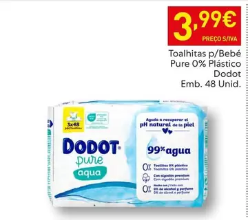 Dodot - Toalhitas P/Bebé Pure 0% Plastico