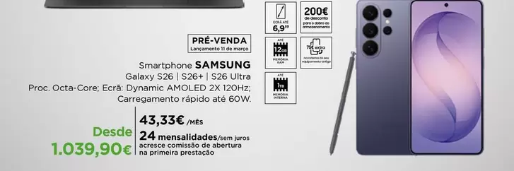 Samsung - Smartphone Galaxy S26/S26+/S26 Ultra
