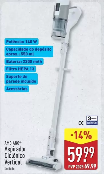 Aspirador Ciclonico Vertical