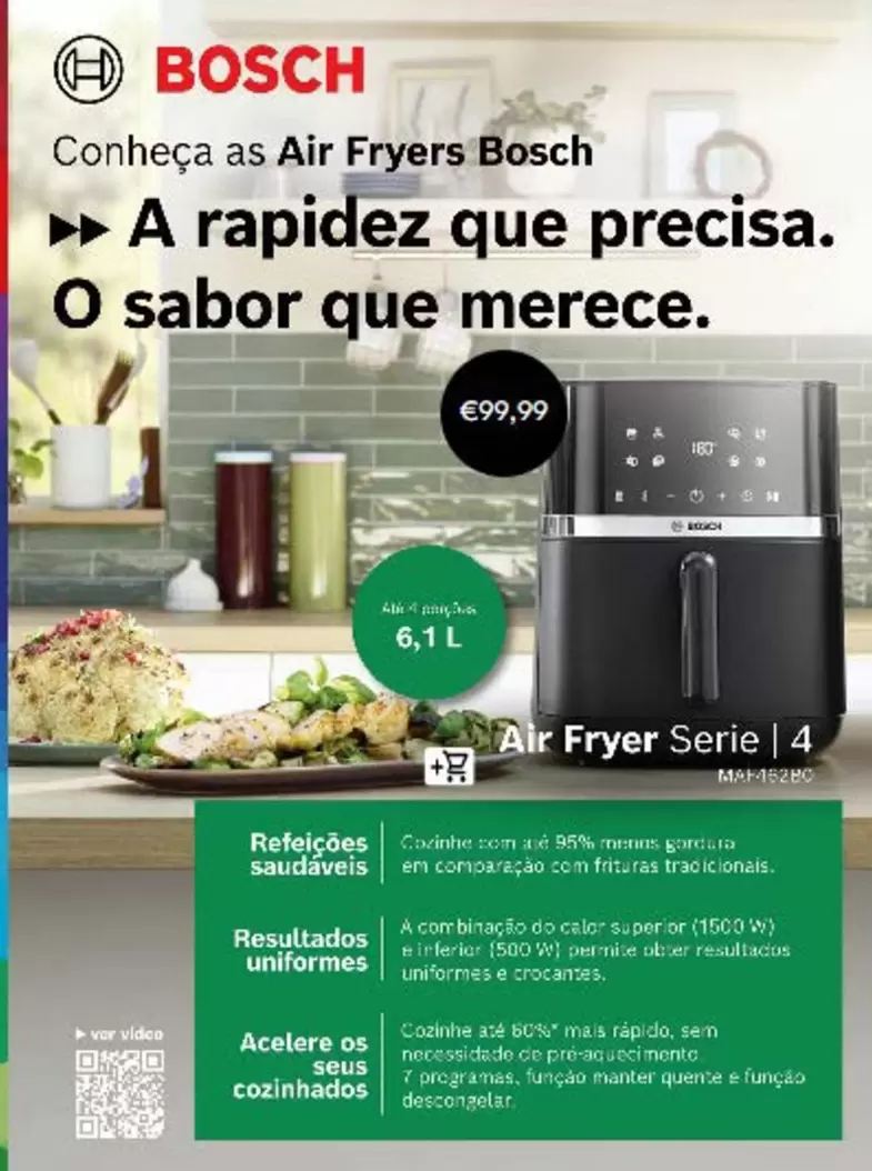 Bosch - Conheca as Air Fryers a rapidaz que precisa. o sabor que mercee