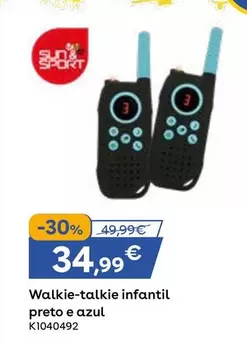 Sun & Sport - Walkie-talkie Infantil Preto E Azul