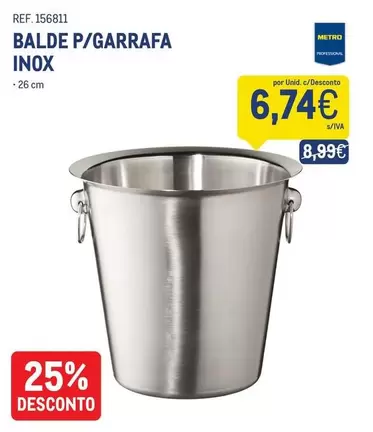 Balde P/garrafa Inox